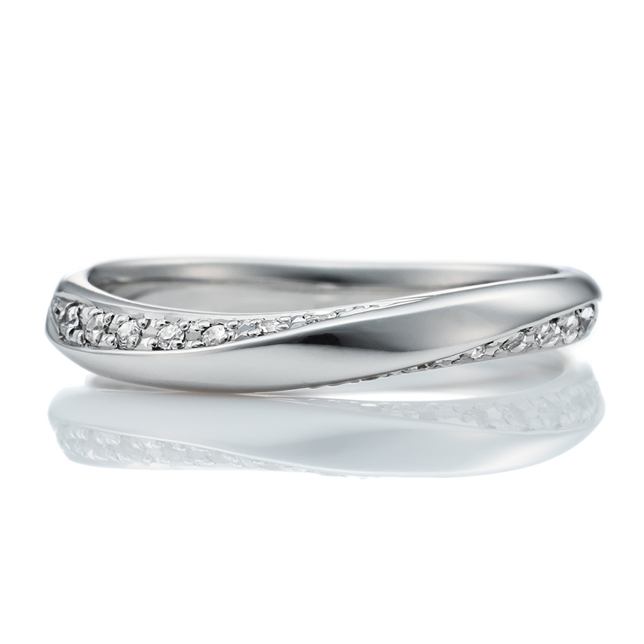 手作り結婚指輪 S字型リング ダイヤ